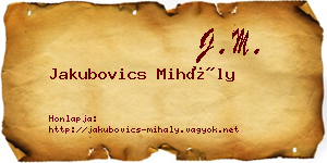 Jakubovics Mihály névjegykártya