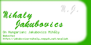 mihaly jakubovics business card