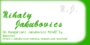 mihaly jakubovics business card